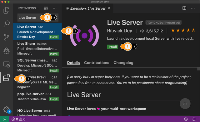 Install Live Server Plugin